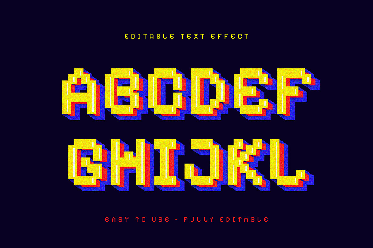 Retro Pixel Arcade Text Effect preview 3