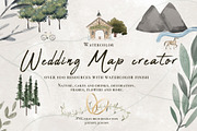 Wedding map creator watercolor, an Illustration by Cocoa studio by Eliza M (Thumbnail 1 of 18)