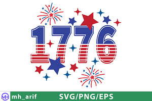 Retro 4th of July 1776 PNG SVG, a Graphic by mh_arif