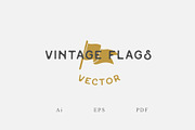 Vintage Flags Vector, a Branding & Logo Template by Uncle Wiel (Thumbnail 1 of 6)