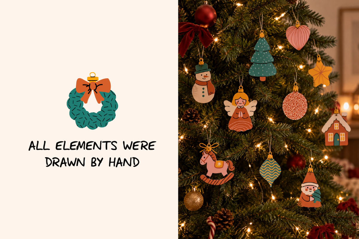 140 Cozy Retro Christmas Clipart, a Seasonal Illustration by Zeukaa (Photo 8 of 21)