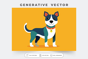 A cheerful dog stands proudly agains, a Graphic by Iftikhar Alam