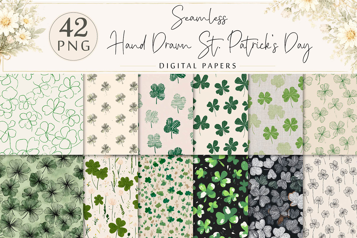 Hand Drawn St. Patrick’s Day Pattern, a Texture Illustration by DreamPrint404 (Photo 1 of 8)