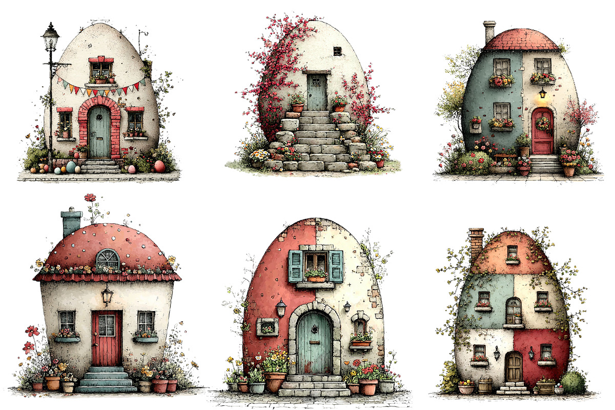 Watercolor Easter Egg House Clipart, an Illustration by CreationArt (Photo 5 of 5)