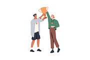 Winners with awards on pedestals set, a Person Illustration by PaperTrident (Thumbnail 8 of 10)