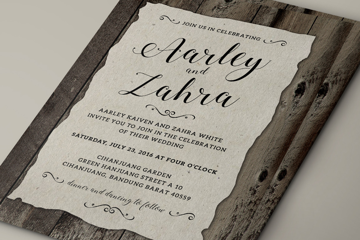 Vintage Wedding Invitation Set, a Card Template by Aarley Kaiven (Photo 3 of 5)