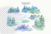 Watercolor Mountains Clipart, an Animal Illustration by OllyKo Art (Thumbnail 5 of 9)