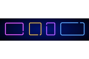 Neon glow frame template. Neon, an Illustration by skripnikbb