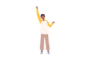 Young African American Man Standing, a Person Illustration by TopVectors