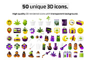 Have a good trip! - 50 weed 3D icons, an Outline Icon by Dmitriylo (Thumbnail 2 of 6)