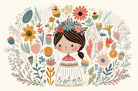 Colorful Spring Folk Art