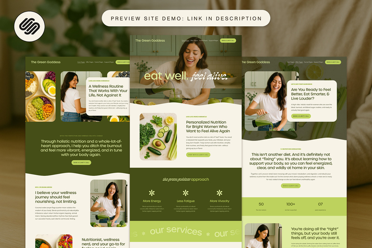 Health & Wellness Website Template, a Squarespace Template by Glo Design Studio (Photo 2 of 11)