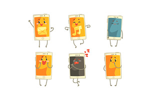 Cartoon Smartphone Device Having, a Technology Illustration by TopVectors