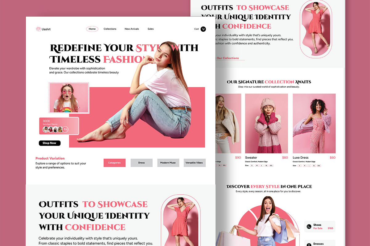 Fashion Landing Page Design, a Landing Page Template by CreativeShaper (Photo 1 of 6)
