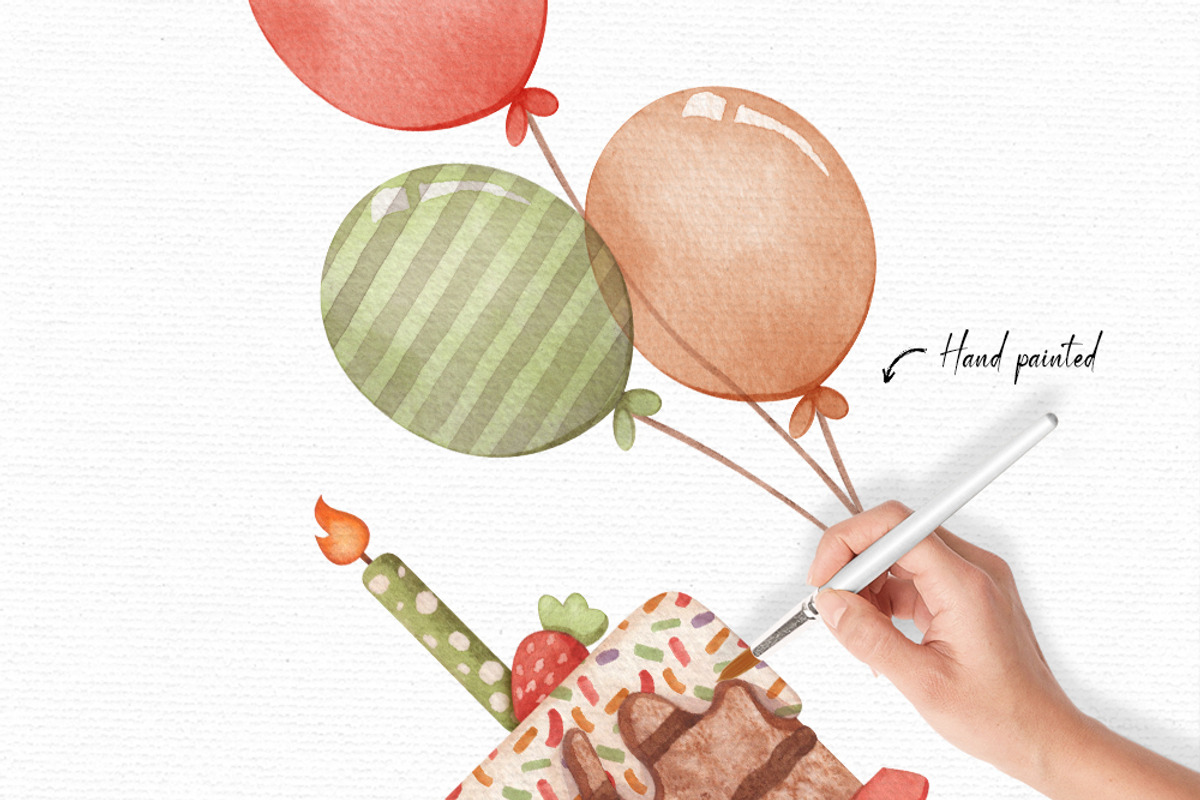 Farm Birthday - Watercolor Clipart, an Animal Illustration by Gau Silva Studio (Photo 4 of 5)