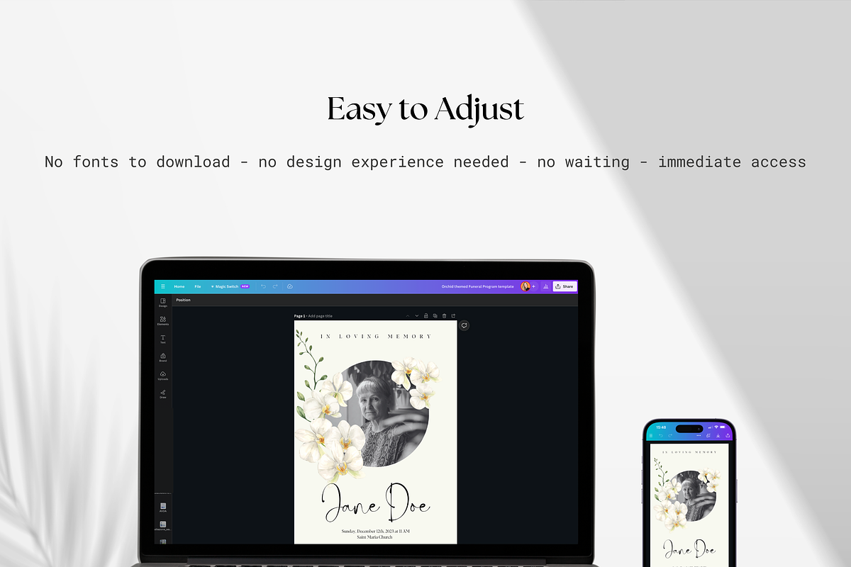 Funeral Program Template Set I Canva, an Invitation Template by The Social Stuff (Photo 9 of 10)