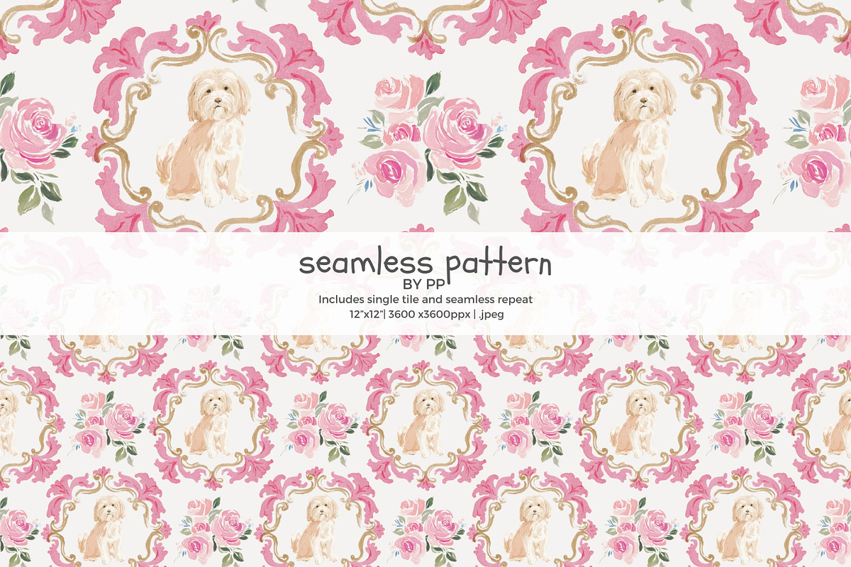 dog seamless pattern, a Pattern Graphic by Patishop Art (Photo 1 of 4)