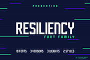 RESILIENCY FONT FAMILY, a Sans Serif Font by Alphabet Agency (Thumbnail 1 of 11)