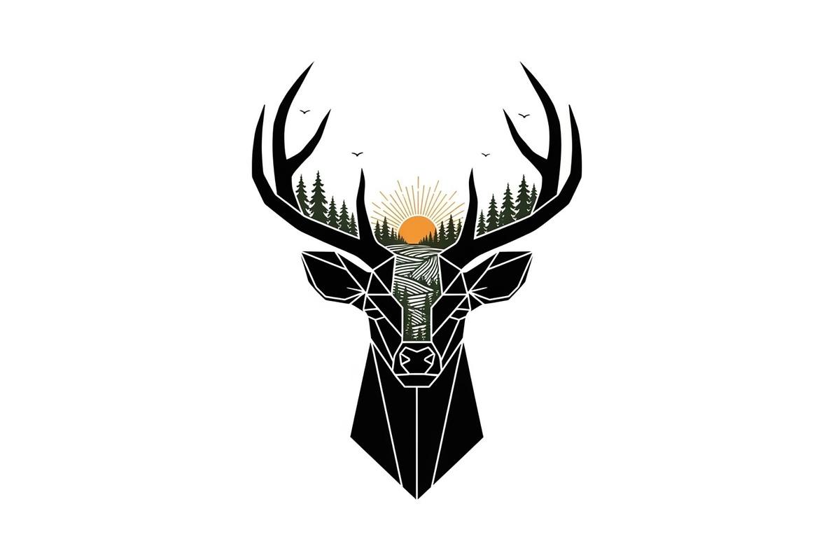 Artistic Geometric Deer Head Bundle, an Illustration by yasushie (Photo 23 of 31)