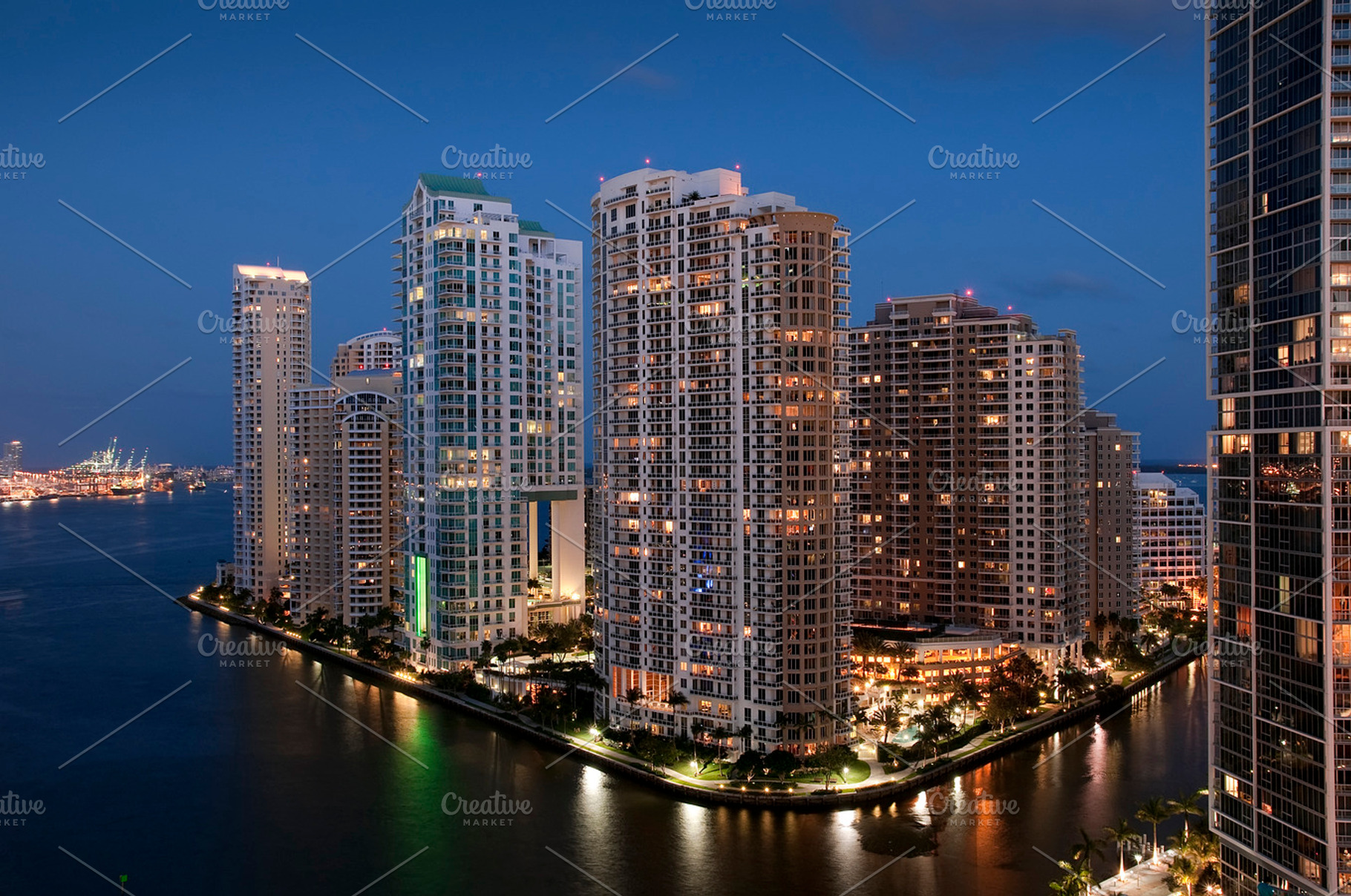 Miami at night stock photo containing miami and downtown, an Architecture Photo by inigocia