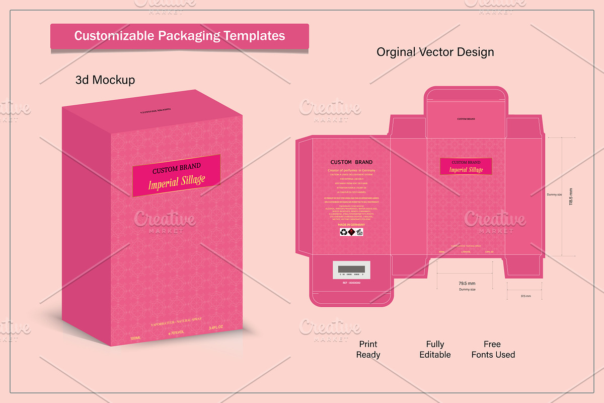 Perfume Packaging Box Design die cut, a Graphic by sumonuix (Photo 2 of 4)