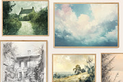 Vintage Landscapes Prints Bundle, a Background Graphic by Artemsky (Thumbnail 2 of 10)