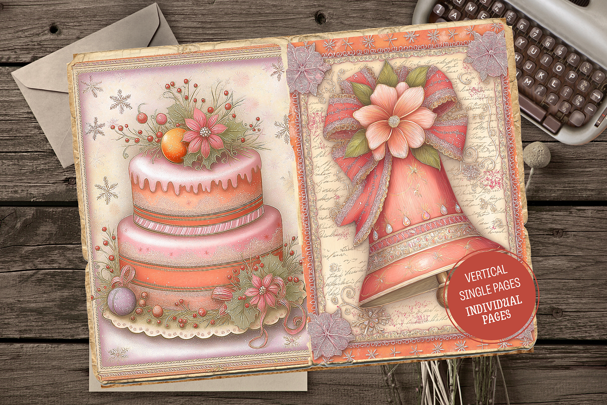 Christmas Ephemera Junk Journal Kit, a Seasonal Illustration by Print Haven Mochi Vintage (Photo 2 of 11)