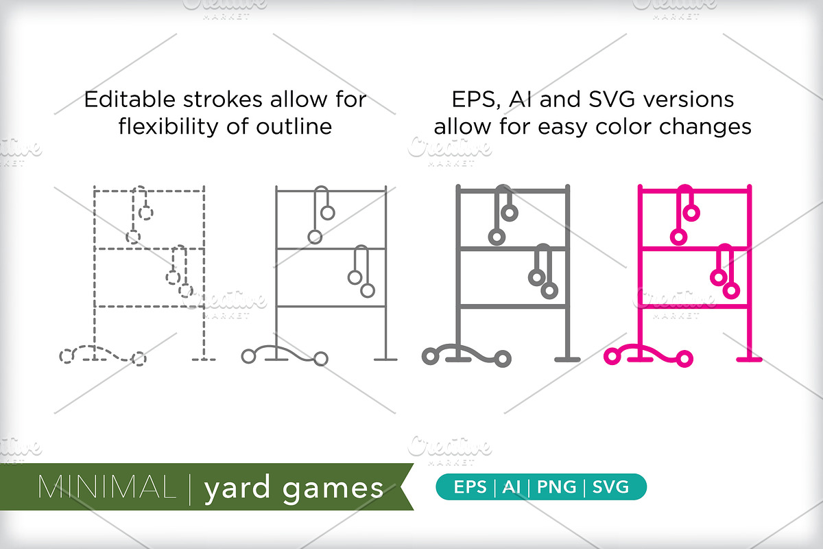 Minimal yard game icons, an Outline Icon by Picture Window (Photo 5 of 5)