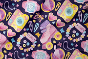 90s Watercolor clipart, patterns, a Decorative Illustration by Valin Malin (Thumbnail 5 of 14)