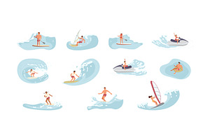 Bundle of water sports people