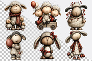 Whimsical Easter Sheep Clipart Bundl, an Illustration by SVGArt (Thumbnail 2 of 7)