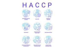 HACC blue gradient concept icons set, an Icon by IMG Visuals