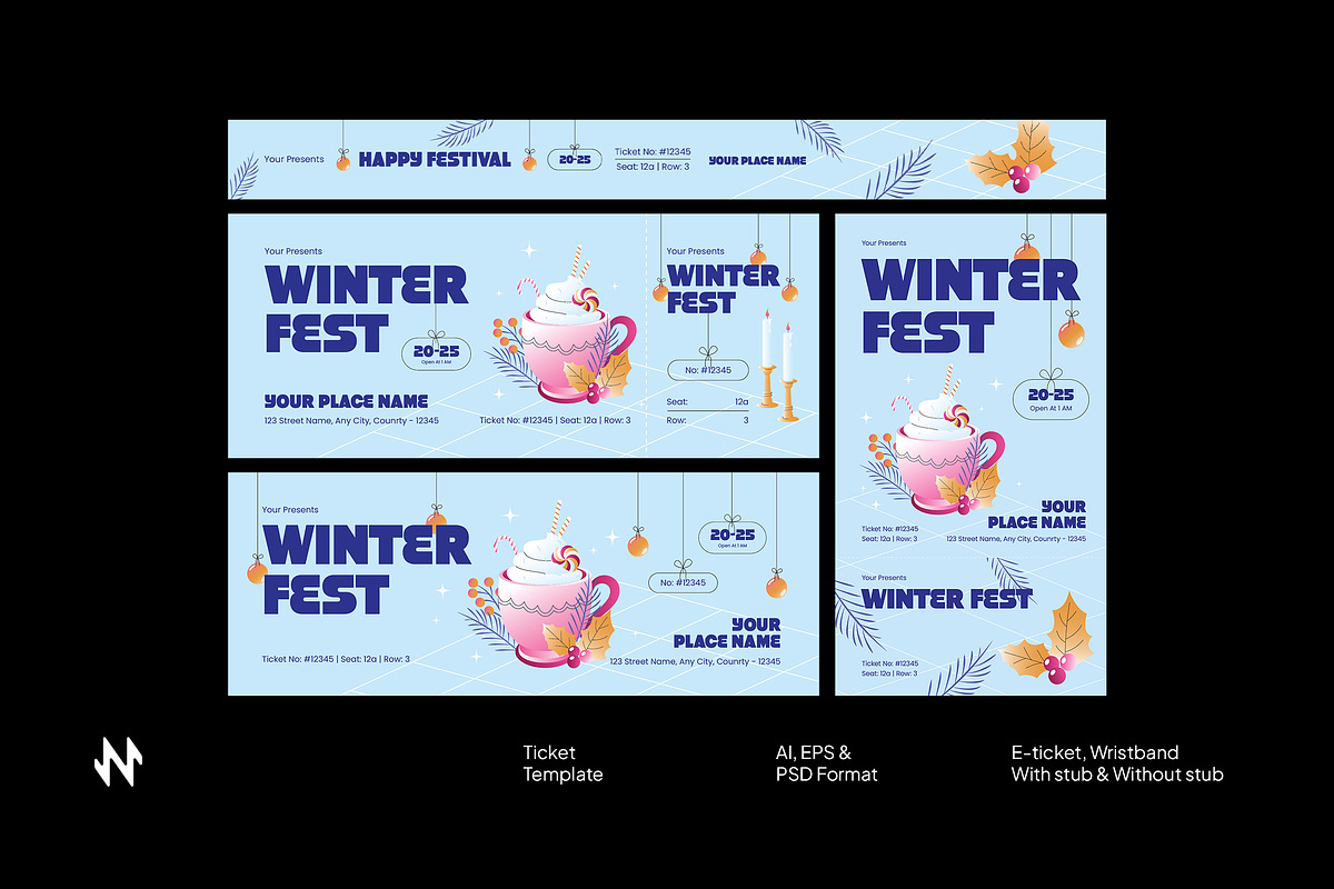 Winter Festival Ticket, a Stationery Template by Neermana (Photo 1 of 4)