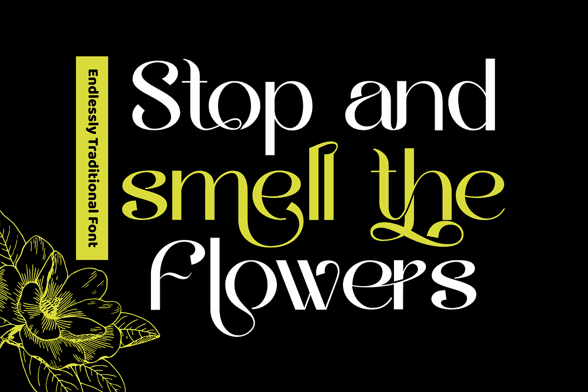 Endlessly Traditional - Ligature Fon, a Sans Serif Font by 177Studio (Photo 2 of 8)
