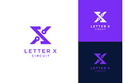 Letter X Circuit Tech Logo, a Branding & Logo Template by ika trisiana (Thumbnail 1 of 2)