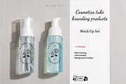 Cosmetic Pump Bottle Mockup Set, a Cups & Container Mockup by YuMyart (Thumbnail 1 of 6)