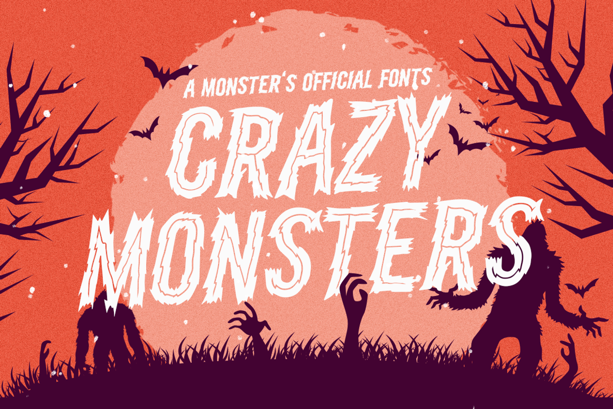 Horror Fonts | Crazy Monsters, a Sans Serif Font by tomatstudio (Photo 3 of 8)