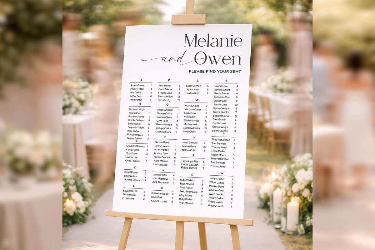 Elegant Alpha Seating Canva bd005, a Poster Template by TyphoonStudio (Photo 1 of 10)