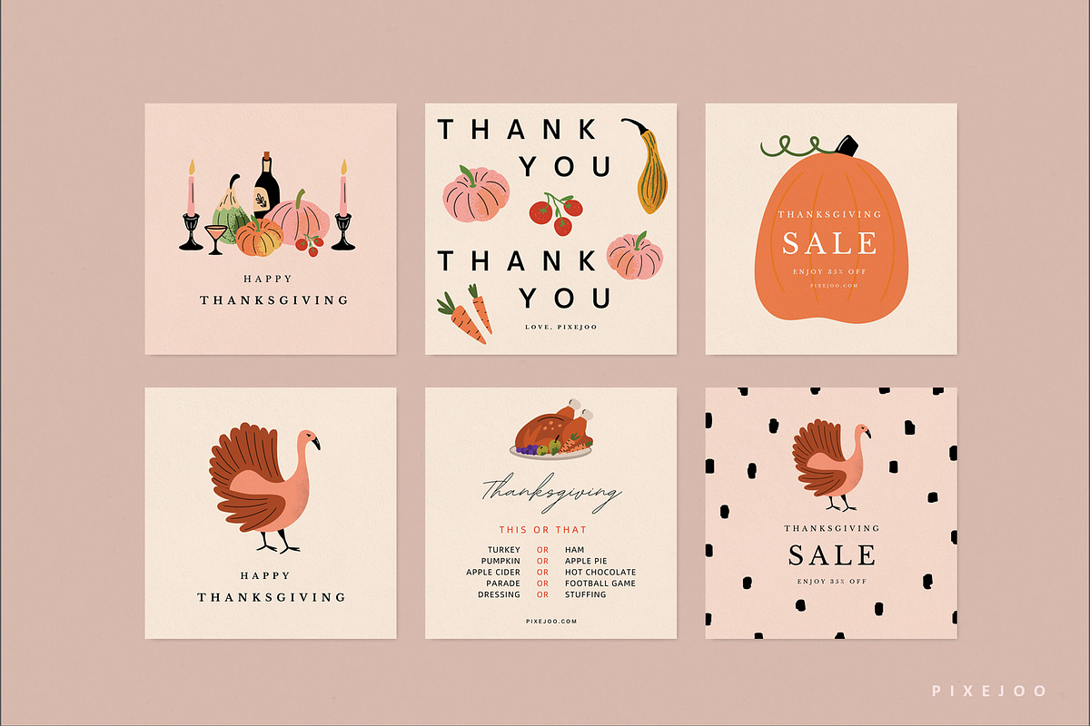 Festive Thanksgiving Social Media, a Social Media Template by Pixejoo (Photo 8 of 9)
