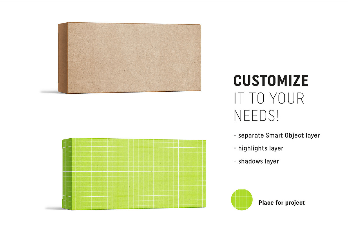 Box mockup 110x60x30, a Packaging Mockup by Smarty Mockups (Photo 2 of 5)