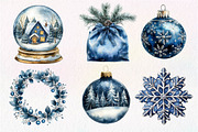 Navy Blue Winter Christmas Clipart, an Illustration by Dream Creation (Thumbnail 3 of 7)