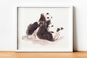 Mother&Baby - Panda - Print&Clip Art, an Animal Illustration by Tati Bordiu (Thumbnail 2 of 2)