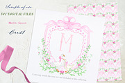 Mother Goose Pink Watercolor Crest, a Graphic by LABFcreations (Thumbnail 3 of 5)