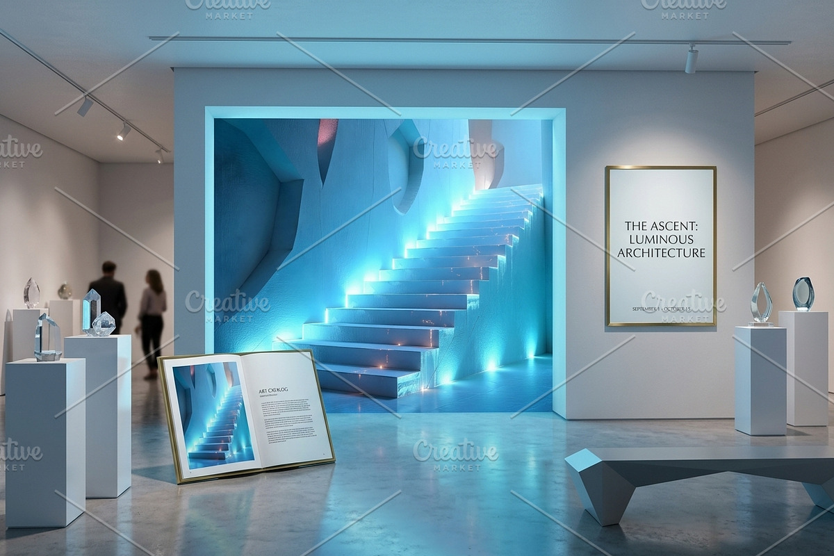Futuristic Glowing Neon Ice Stairs, a Background Photo by Aura Canyon HQ (Photo 7 of 9)