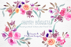 Country Bouquets - Watercolor Floral