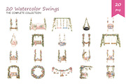 Watercolor Swing Clipart, a Decorative Illustration by BerryPieArt (Thumbnail 2 of 4)