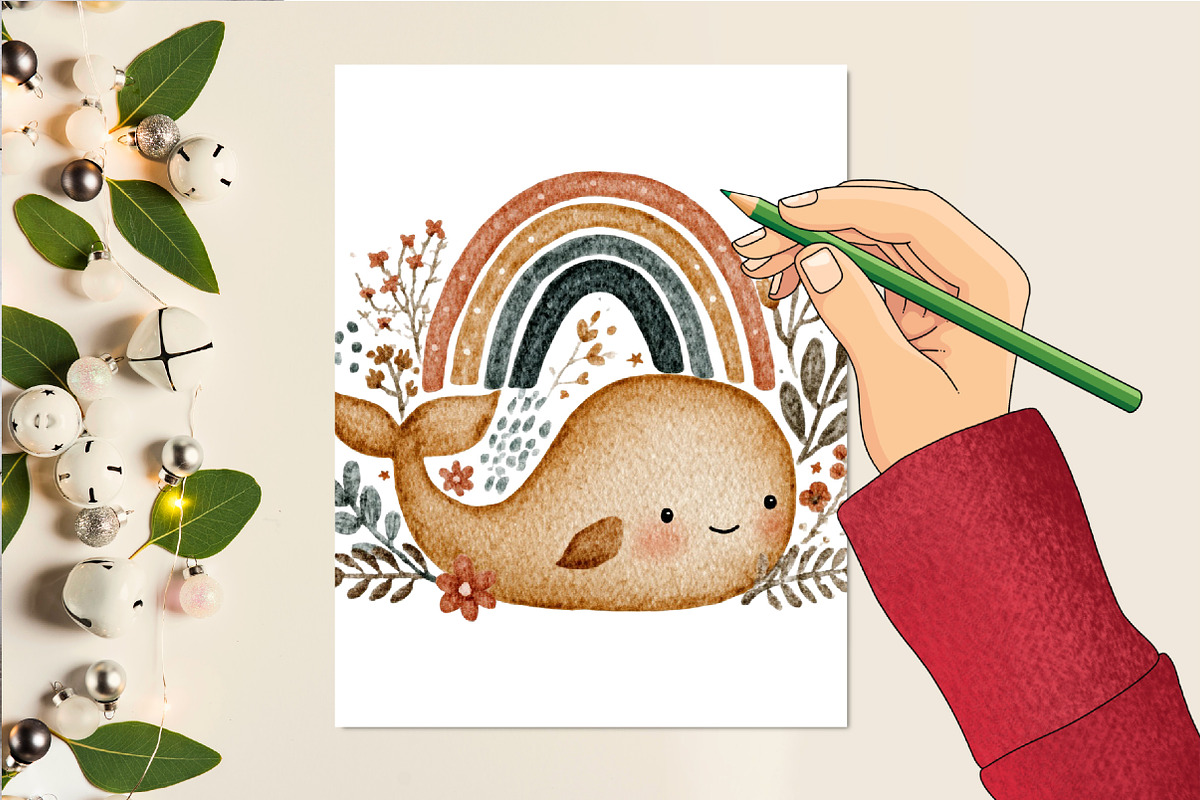 Watercolor Boho Animals Clipart, an Illustration by DreamCafeArt (Photo 5 of 6)