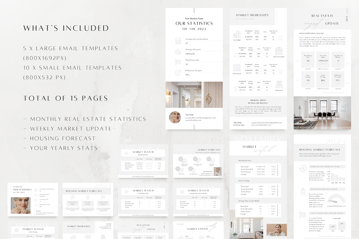 15 Real Estate Email Market Update, a Marketing Template by ZoaniDesign (Photo 2 of 11)