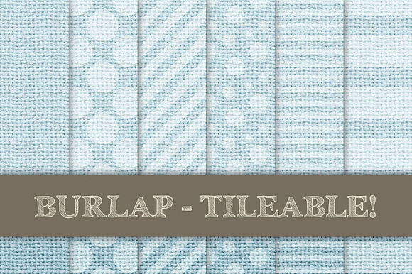 Burlap Digital Papers - Soft Blue preview 2