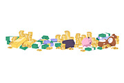Cash money, coins set + backgrounds, a Finance Illustration by PaperTrident (Thumbnail 3 of 12)